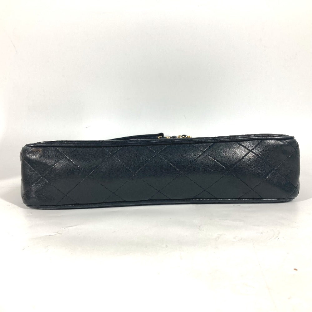 CHANEL Shoulder Bag lambskin black Quilted Matelasse Vintage WChain bag Women Used Authentic