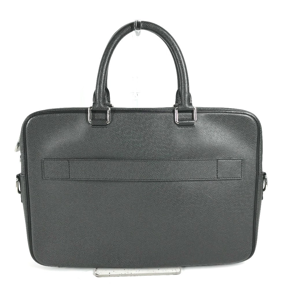 LOUIS VUITTON Business bag M30643 Taiga Leather black Taiga PortoDocument Business PDV mens Secondhand Authentic