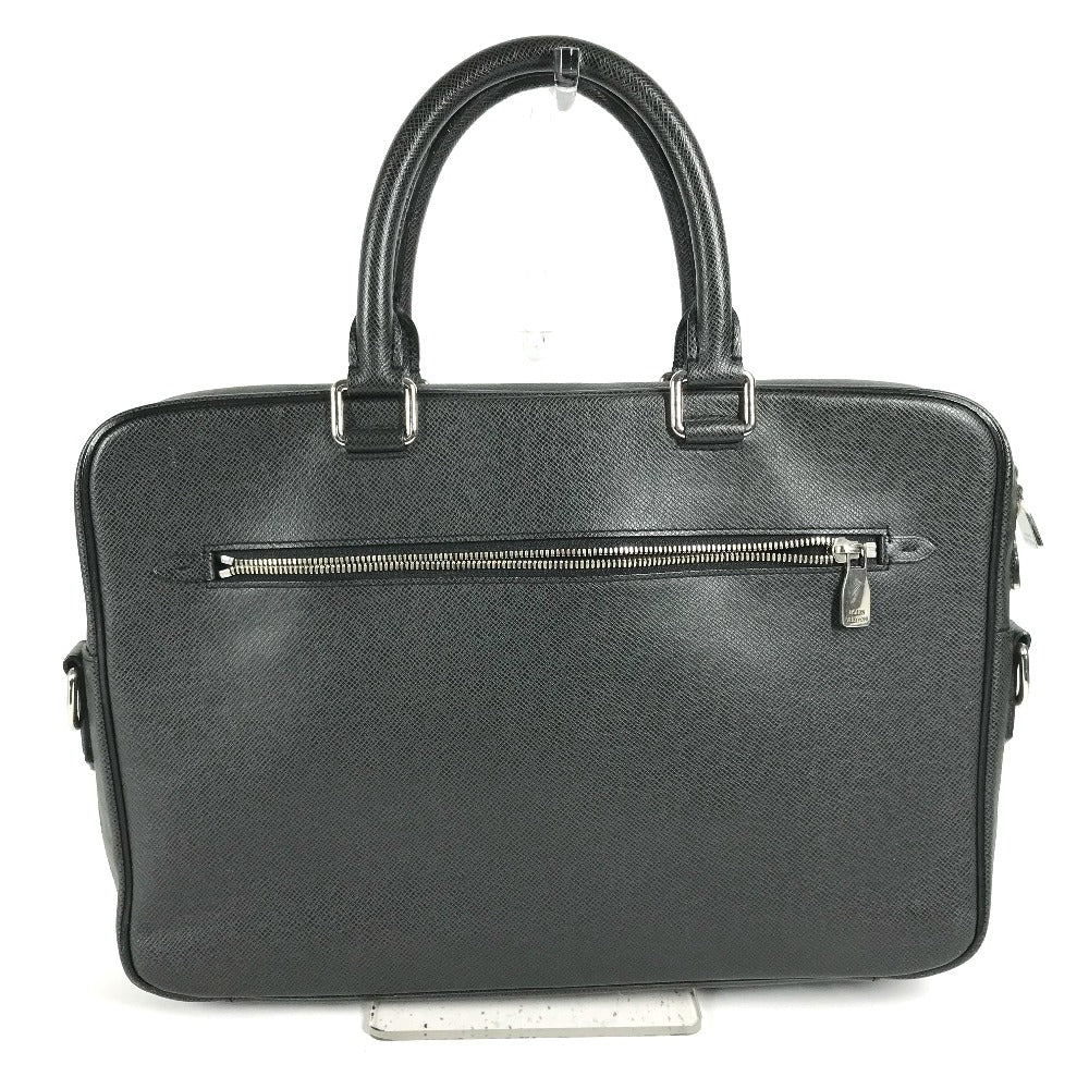 LOUIS VUITTON Business bag M30643 Taiga Leather black Taiga PortoDocument Business PDV mens Secondhand Authentic