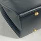 CELINE Shoulder Bag leather black vintage logo Women Used Authentic