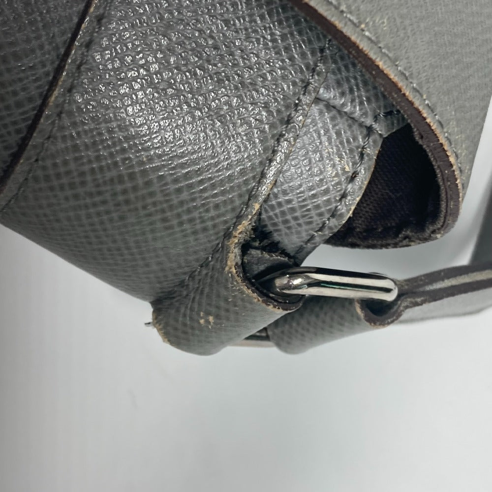 LOUIS VUITTON Shoulder Bag M32623 Taiga Leather gray Taiga Roman MM mens Used Authentic