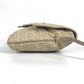 FENDI Shoulder Bag 8BT075 Leather / canvas beige flap logo Zucchino Women Used Authentic