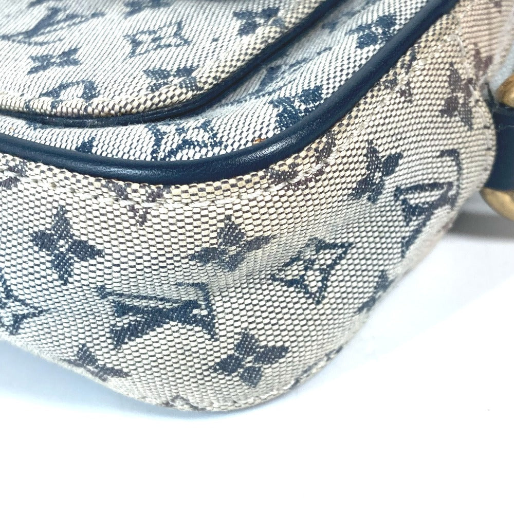 LOUIS VUITTON Shoulder Bag N41127 Damier Jean Canvas Navy Damier Jean Petite message mens Used Authentic