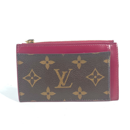 LOUIS VUITTON Coin case M67889 Monogram canvas Brown Monogram Porte Cartes Zip Women Used Authentic