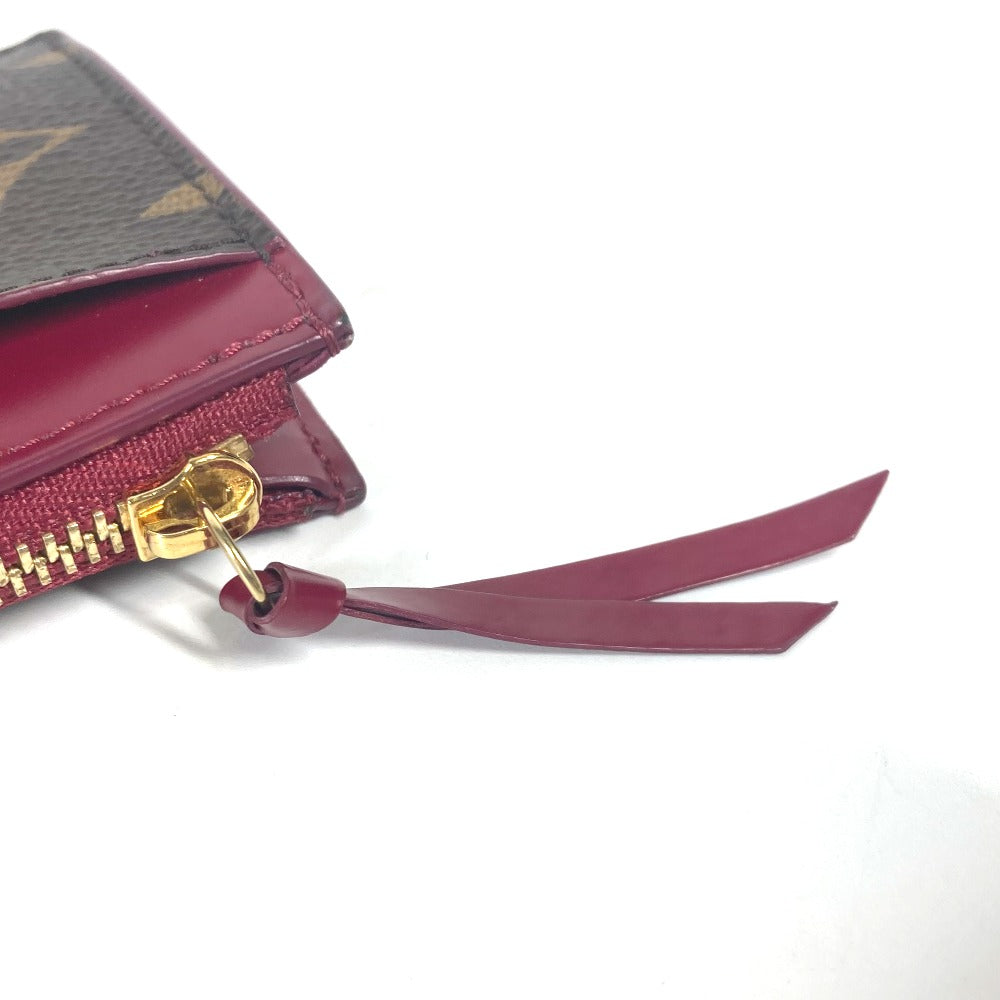 LOUIS VUITTON Coin case M67889 Monogram canvas Brown Monogram Porte Cartes Zip Women Used Authentic