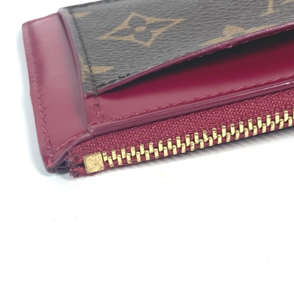 LOUIS VUITTON Coin case M67889 Monogram canvas Brown Monogram Porte Cartes Zip Women Used Authentic