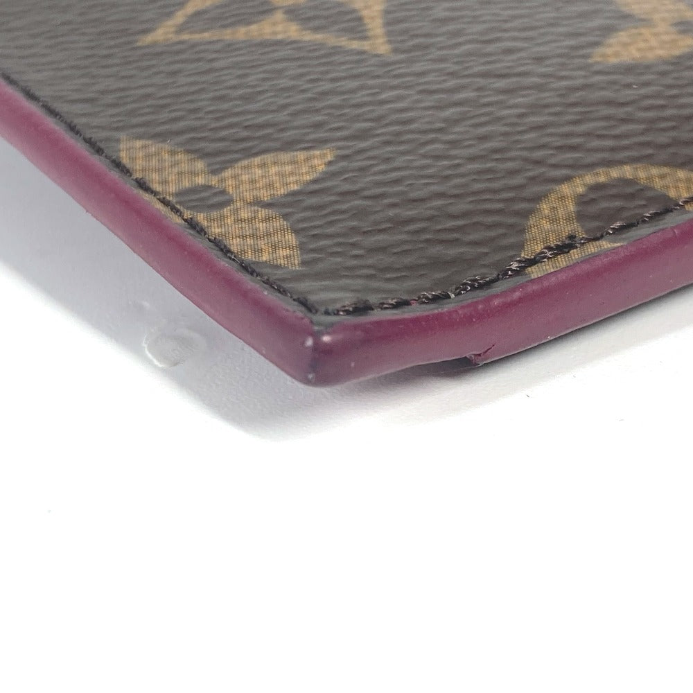 LOUIS VUITTON Coin case M67889 Monogram canvas Brown Monogram Porte Cartes Zip Women Used Authentic