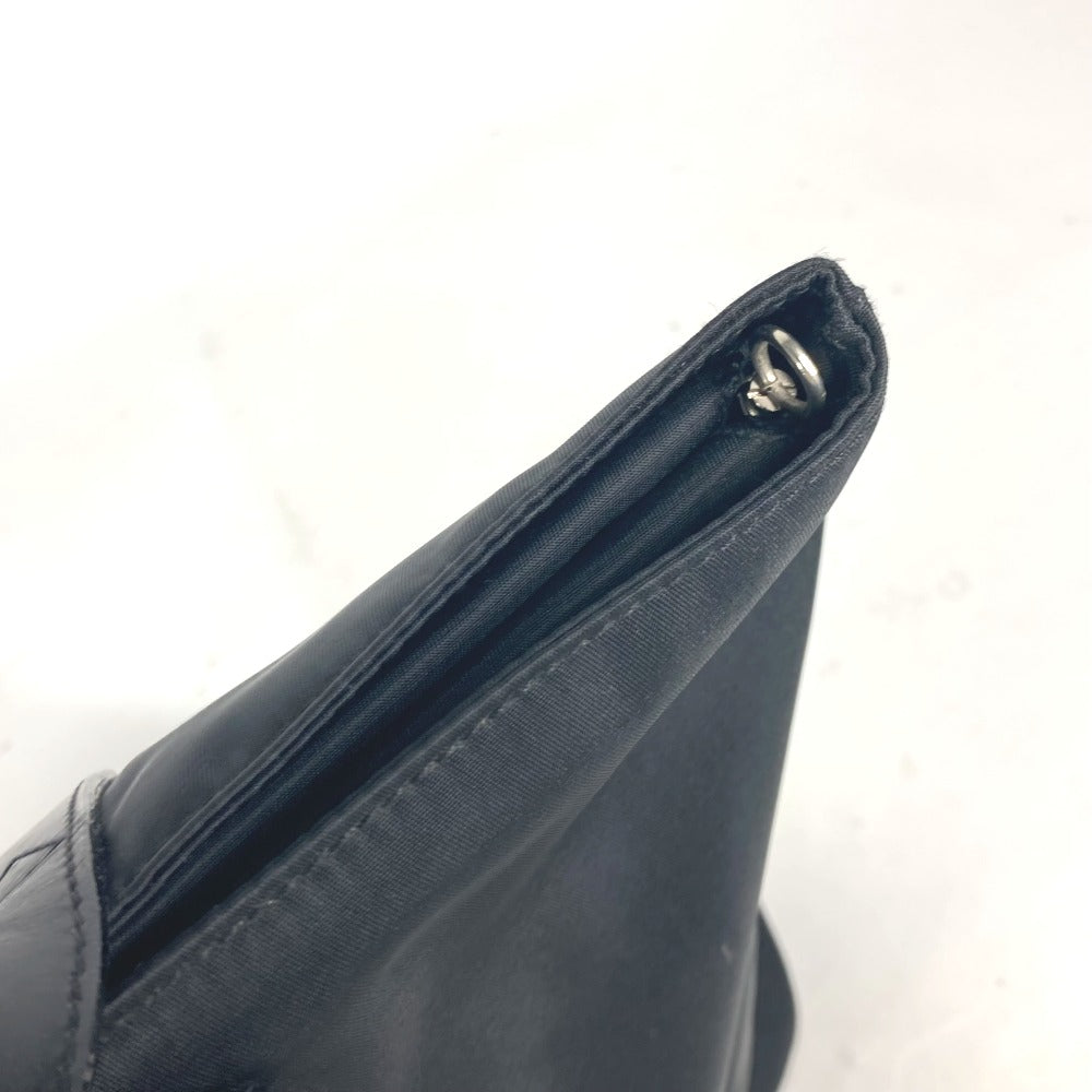 FENDI Shoulder Bag Leather / nylon black vintage FF logo Women Used Authentic