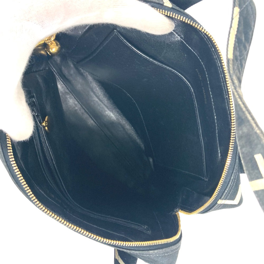 CHANEL Handbag canvas black vintage CC logo all-over pattern Women Used Authentic