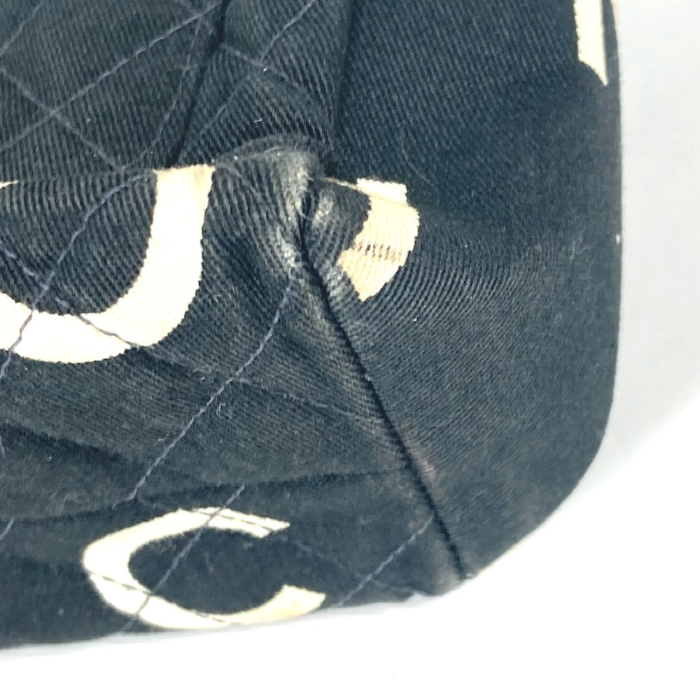 CHANEL Handbag canvas black vintage CC logo all-over pattern Women Used Authentic