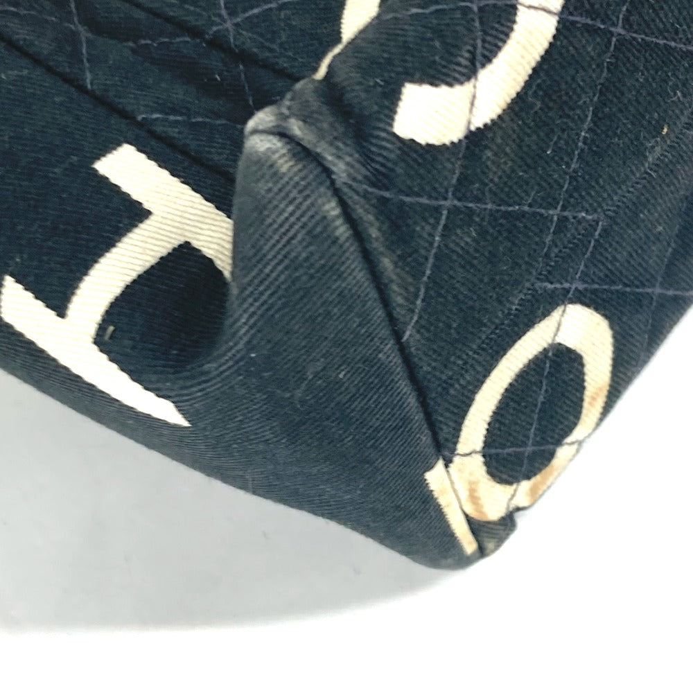 CHANEL Handbag canvas black vintage CC logo all-over pattern Women Used Authentic