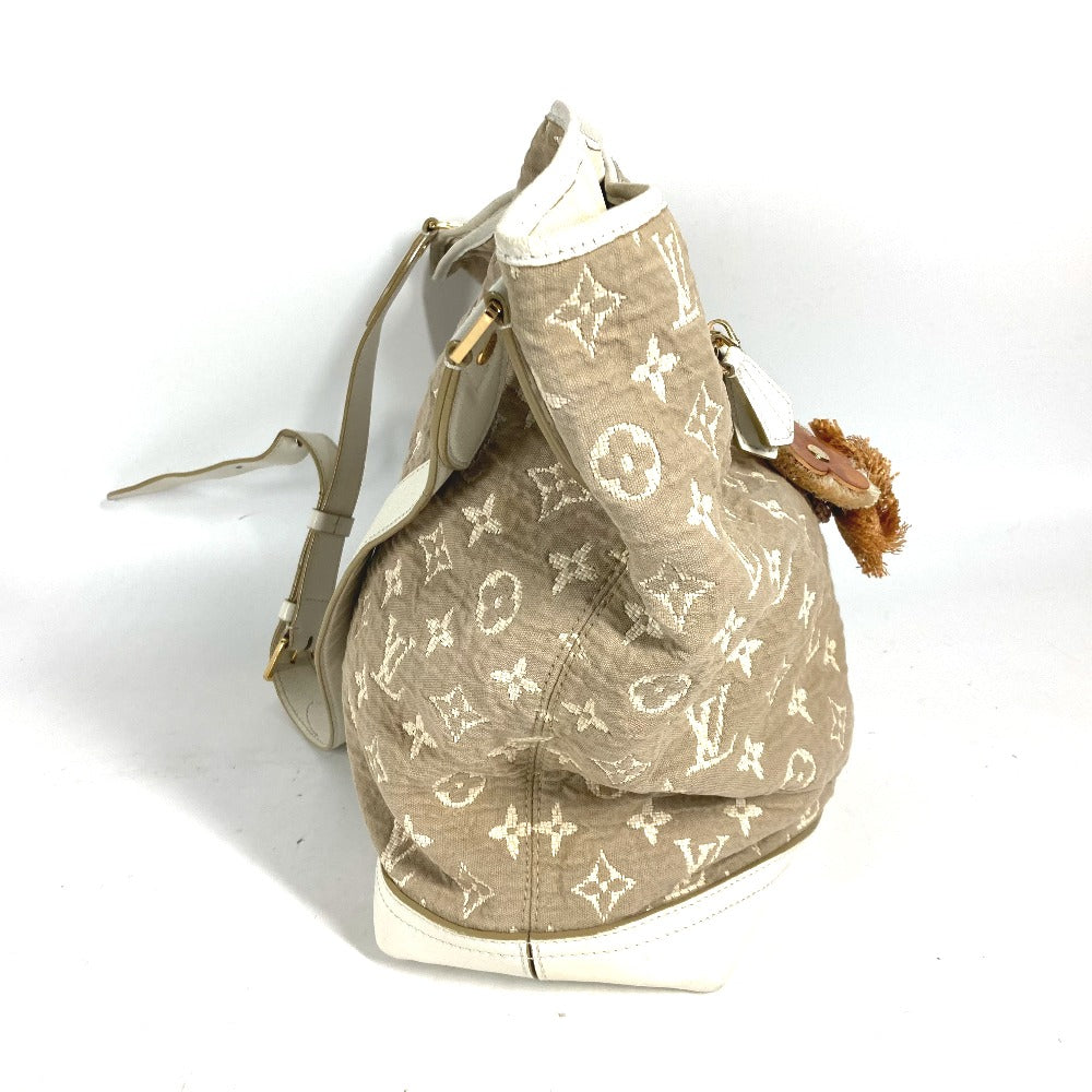 LOUIS VUITTON Shoulder Bag M93499 Cotton, Leather beige Monogram Sabia Buzzus PM Women Used Authentic