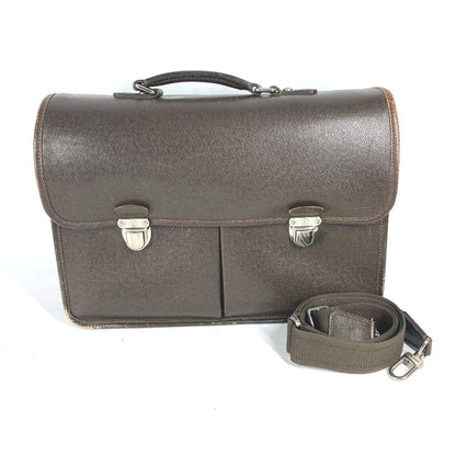 LOUIS VUITTON Business bag M32618 Taiga Leather Brown Taiga Anton mens Used Authentic