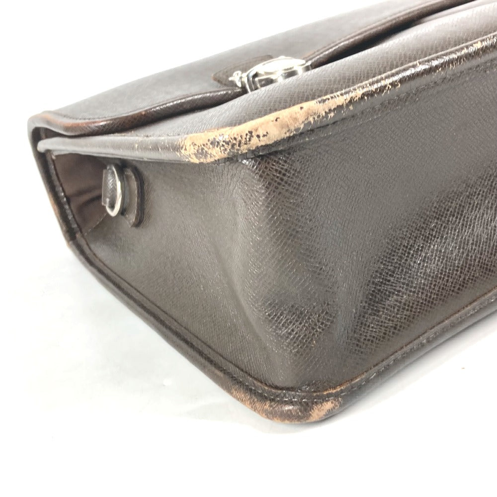 LOUIS VUITTON Business bag M32618 Taiga Leather Brown Taiga Anton mens Used Authentic