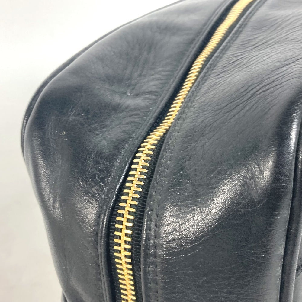 CHANEL Pouch leather black vintage Bicolole