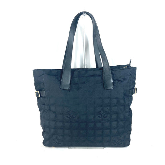CHANEL Shoulder Bag Nylon canvas, leather black New Travel Line GM