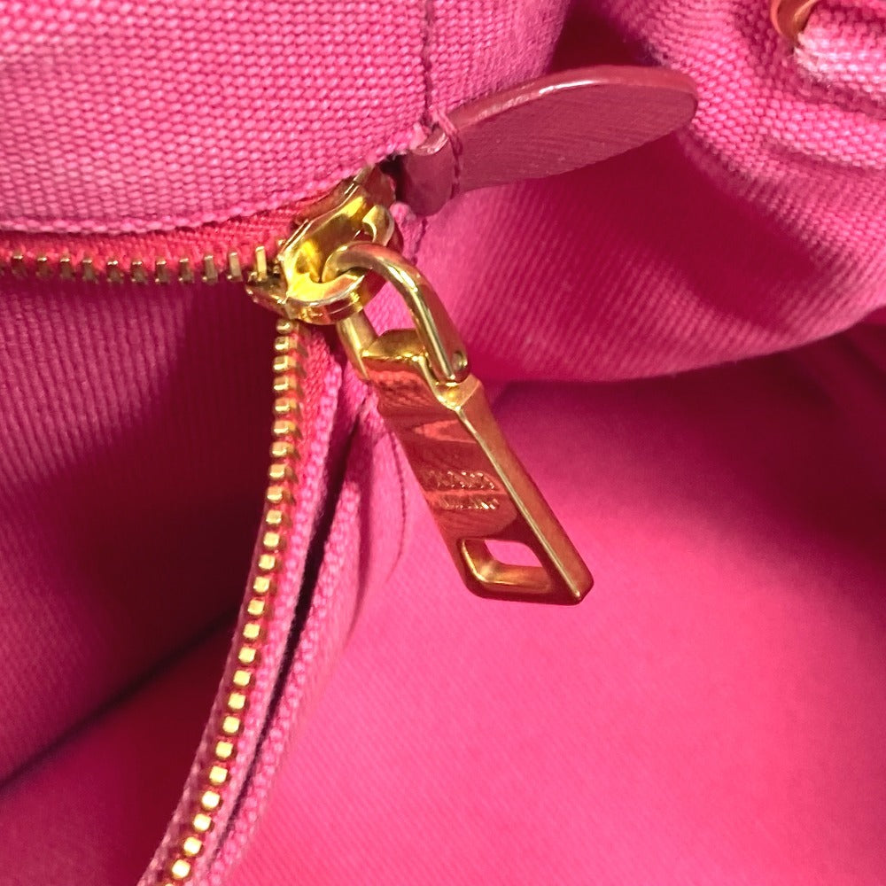 PRADA Tote Bag canvas pink Canapa logo Women Used Authentic
