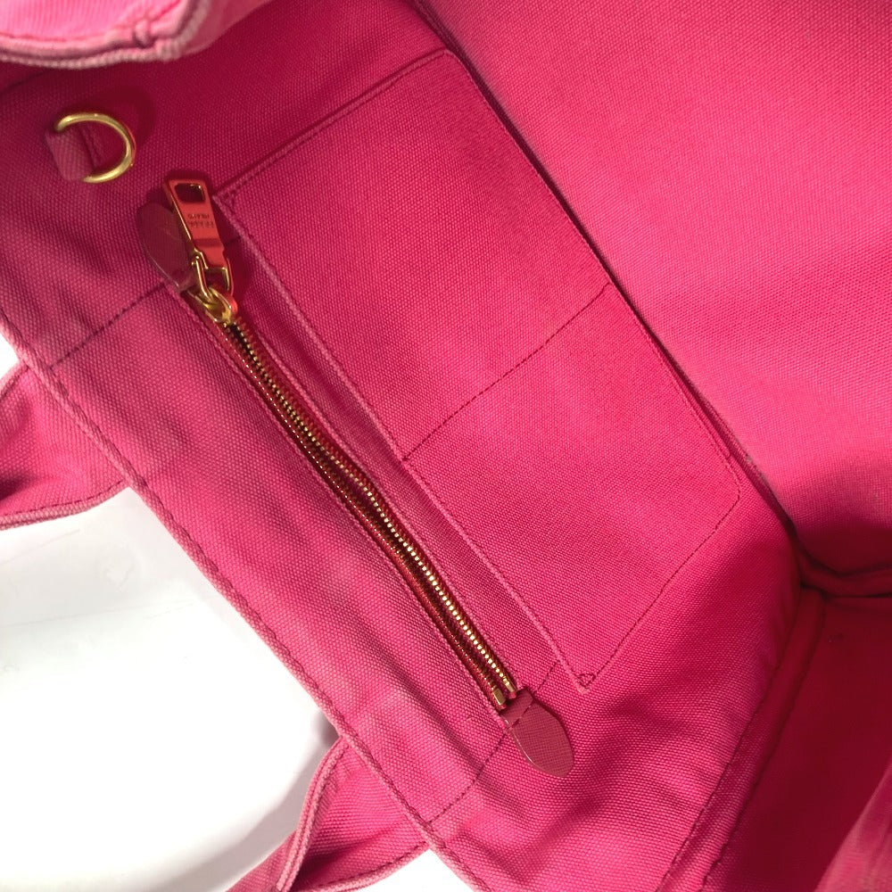 PRADA Tote Bag canvas pink Canapa logo Women Used Authentic