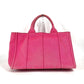 PRADA Tote Bag canvas pink Canapa logo Women Used Authentic