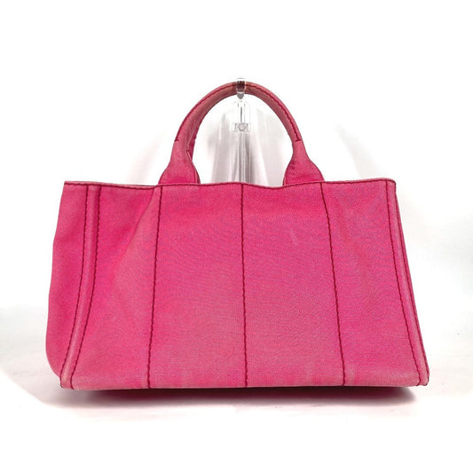 PRADA Tote Bag canvas pink Canapa logo Women Used Authentic