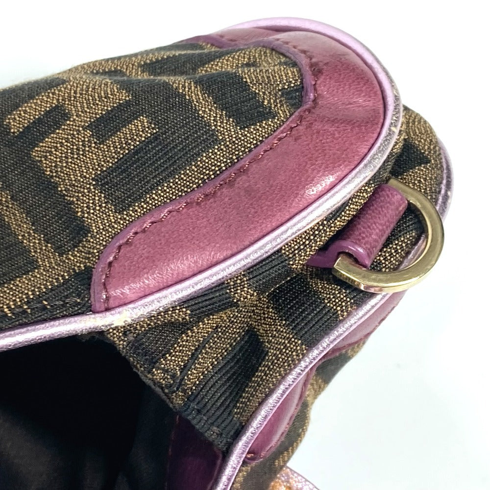 FENDI Handbag Canvas / leather Brown vintage Zucca logo