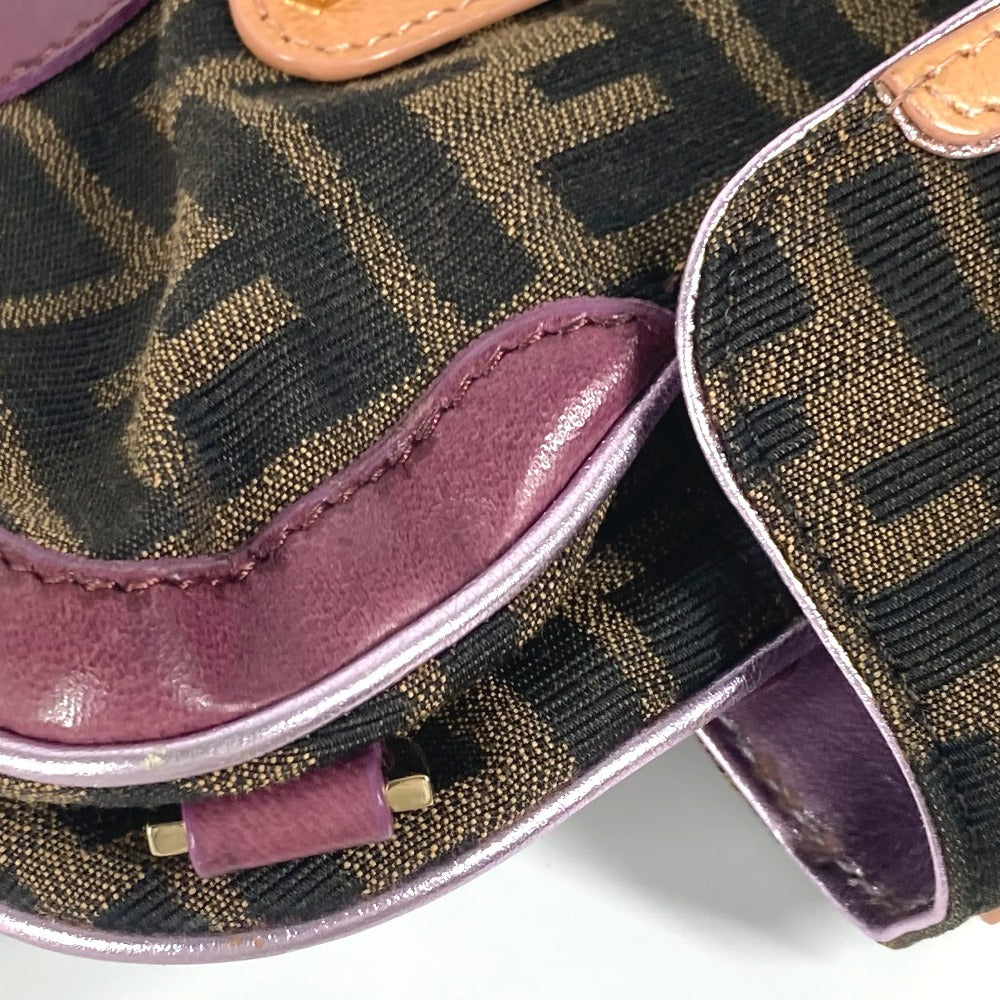 FENDI Handbag Canvas / leather Brown vintage Zucca logo
