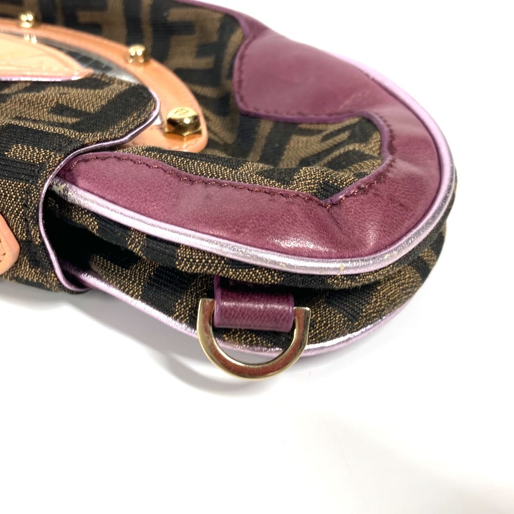 FENDI Handbag Canvas / leather Brown vintage Zucca logo