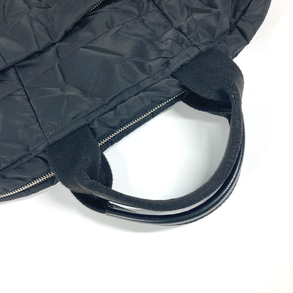 PRADA Handbag Nylon black quilting Triangle logo plate