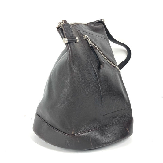 LOEWE Backpack leather Brown Anagram logo Anton unisex(Unisex) Used Authentic