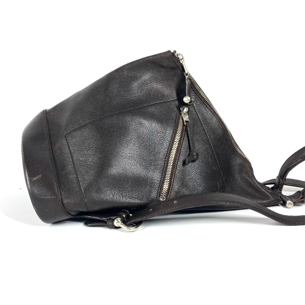 LOEWE Backpack leather Brown Anagram logo Anton unisex(Unisex) Used Authentic