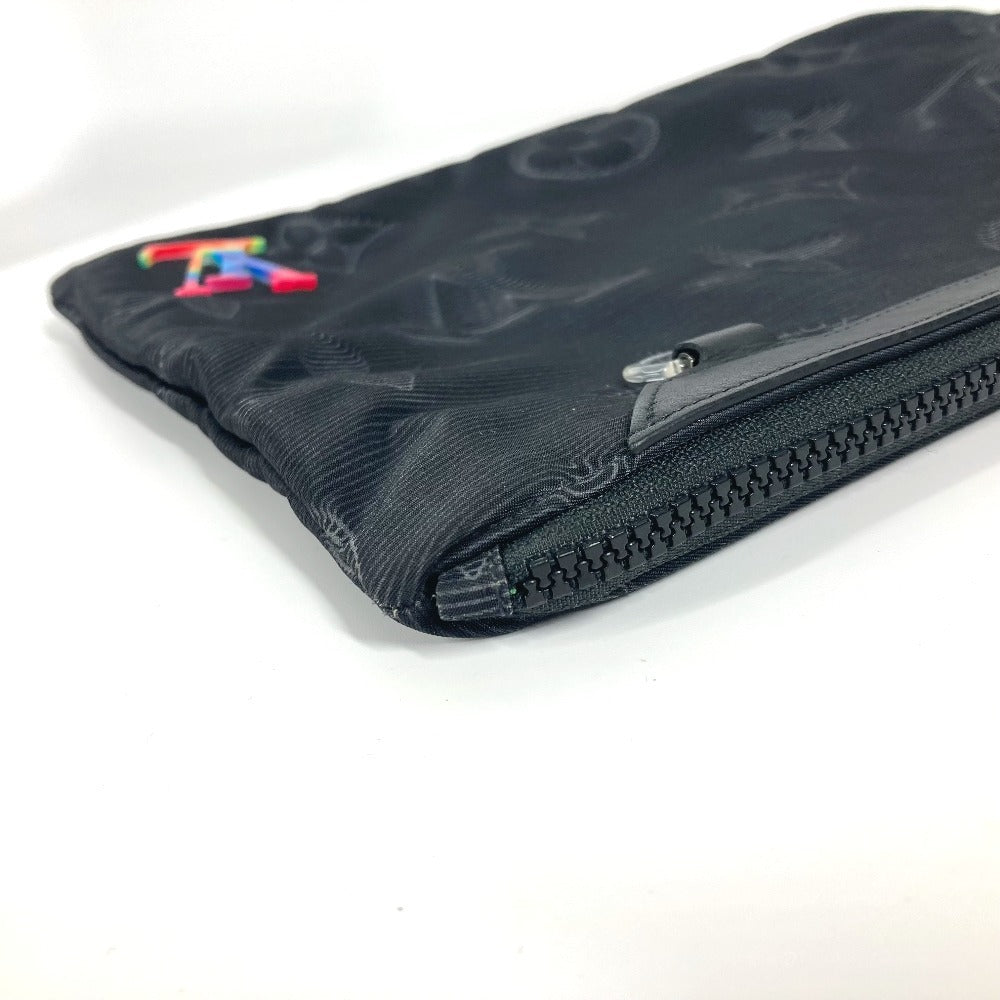 LOUIS VUITTON Clutch bag M80142 Nylon black Monogram Reversible A4 Pochette unisex(Unisex) Used Authentic