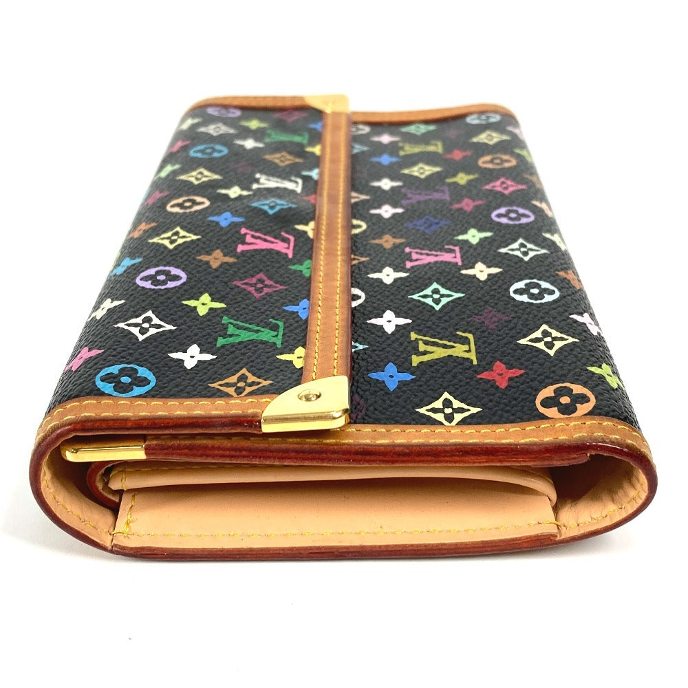 LOUIS VUITTON Long Wallet Purse M92658 Monogram multicolor canvas black Monogram multicolor Porte Tresor International unisex(Unisex) Used Authentic