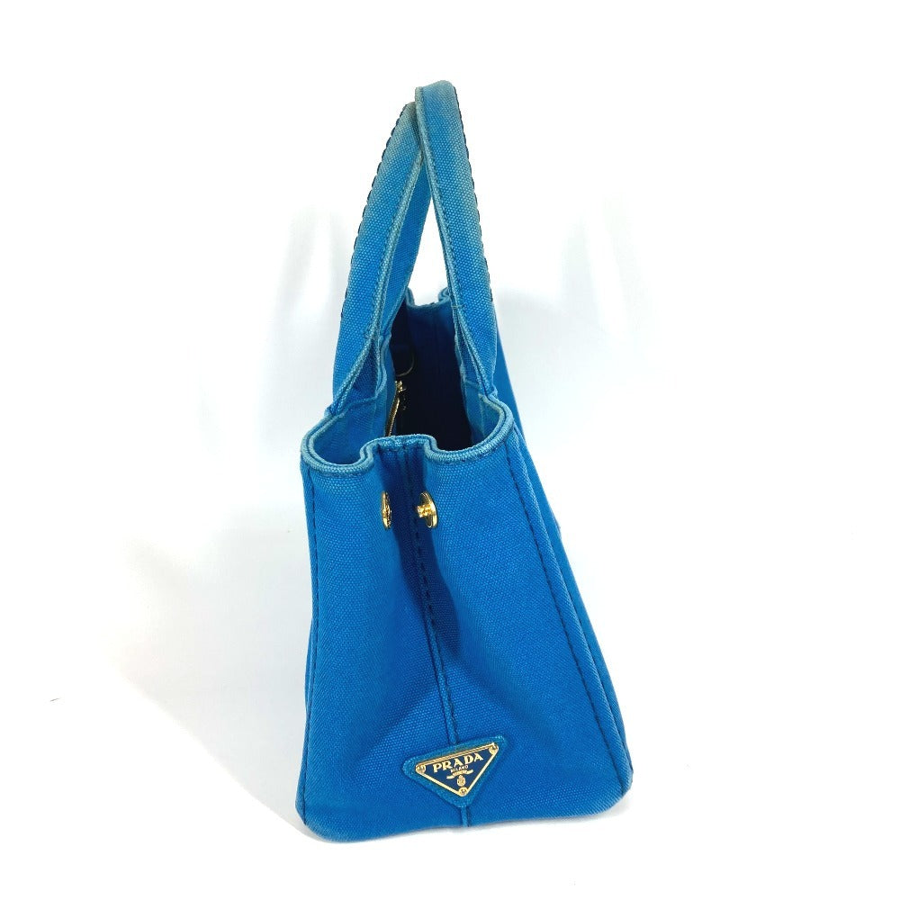 PRADA Handbag canvas blue logo Canapa mini Women Used Authentic