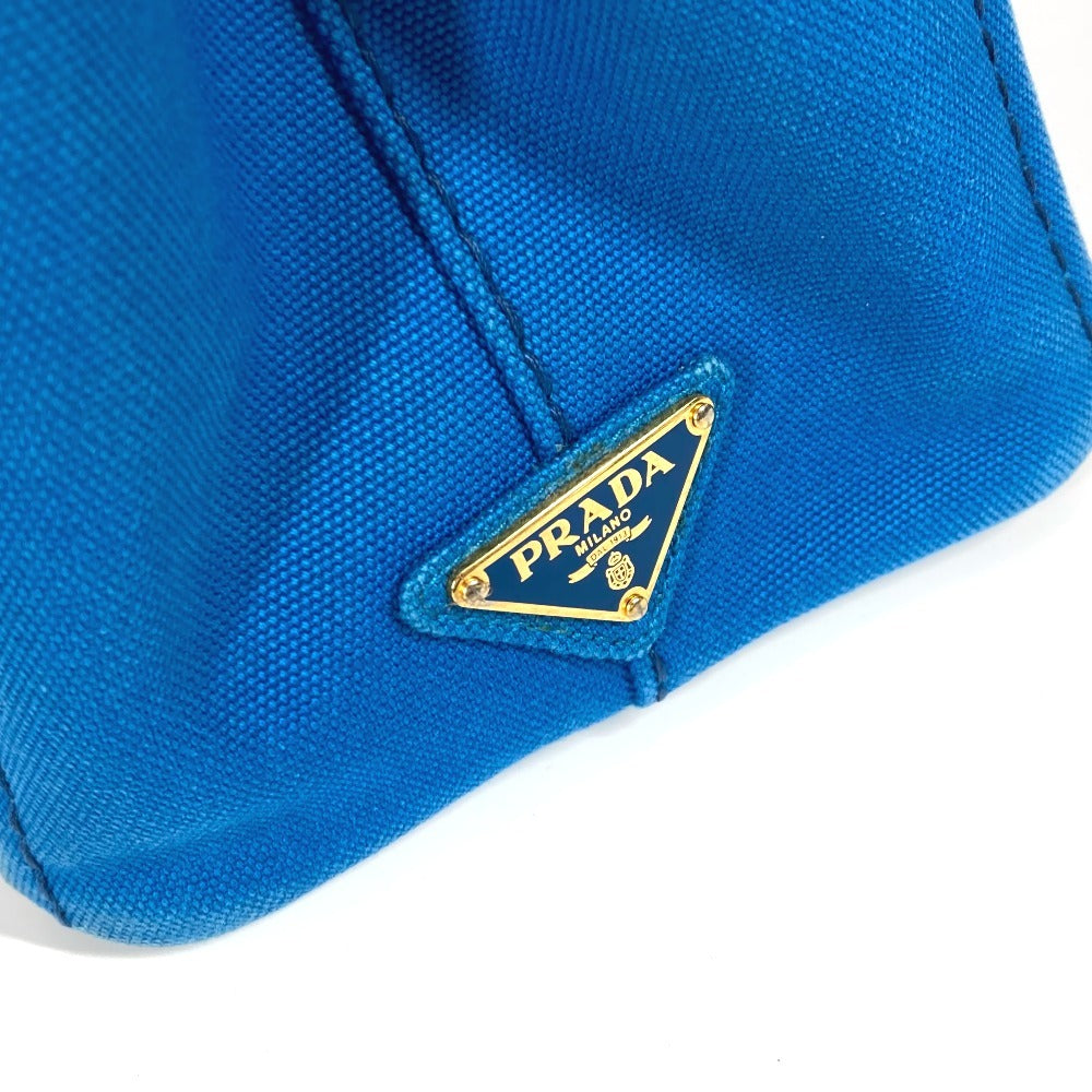 PRADA Handbag canvas blue logo Canapa mini Women Used Authentic