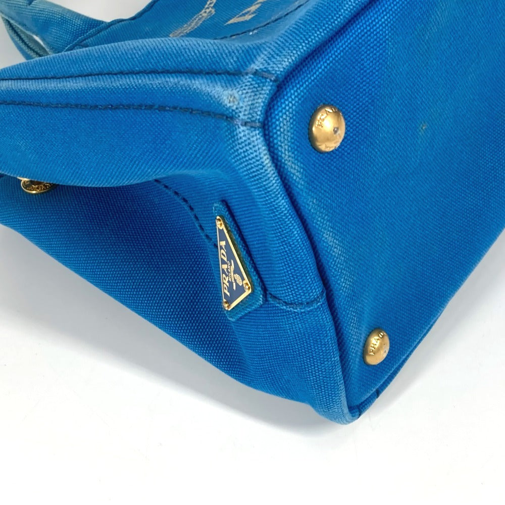 PRADA Handbag canvas blue logo Canapa mini Women Used Authentic