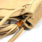 CHANEL Shoulder Bag leather beige vintage CC COCO Mark Fringe Tassel