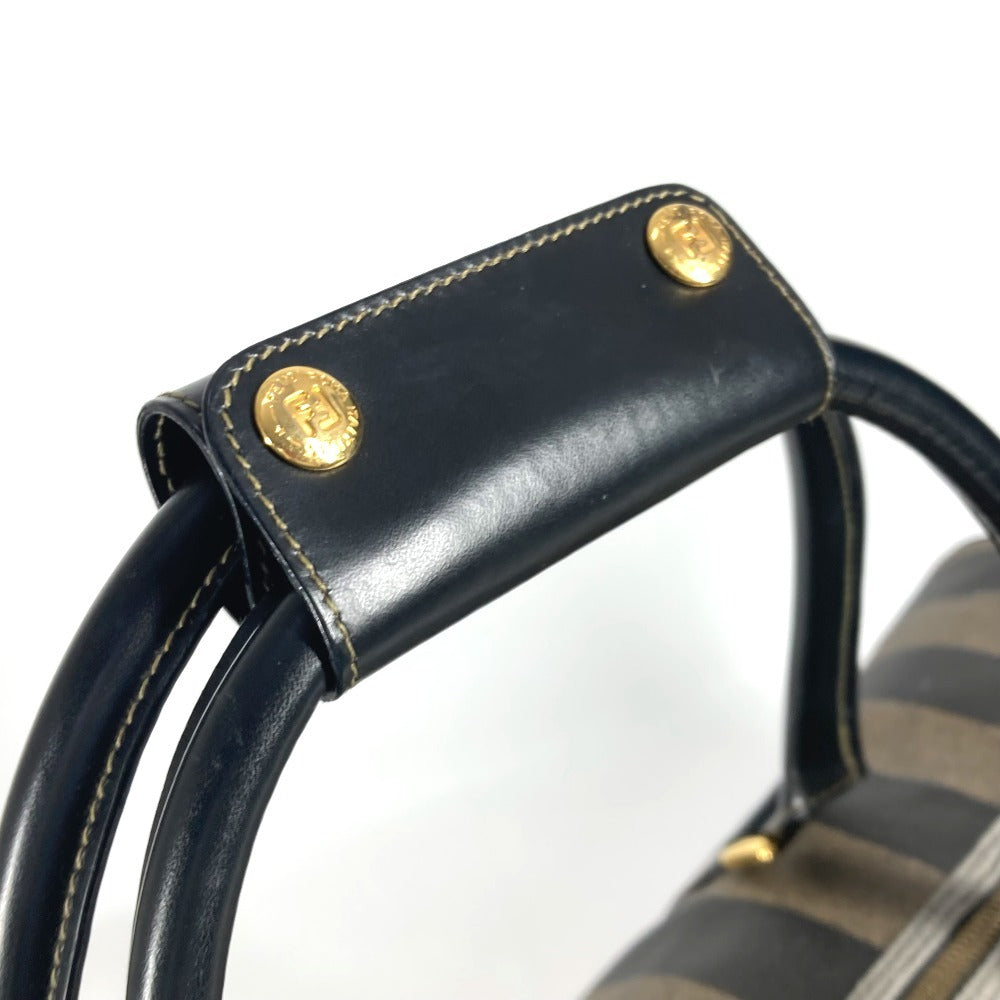 FENDI Boston Duffel bag PVC / Leather khaki 2WAY Bag Shoulder Bag Vintage Pecan