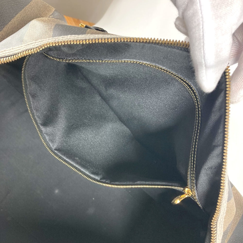 FENDI Boston Duffel bag PVC / Leather khaki 2WAY Bag Shoulder Bag Vintage Pecan