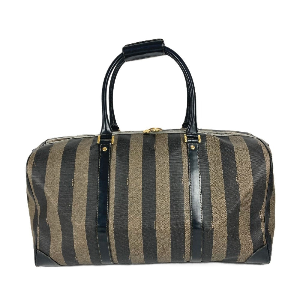 FENDI Boston Duffel bag PVC / Leather khaki 2WAY Bag Shoulder Bag Vintage Pecan