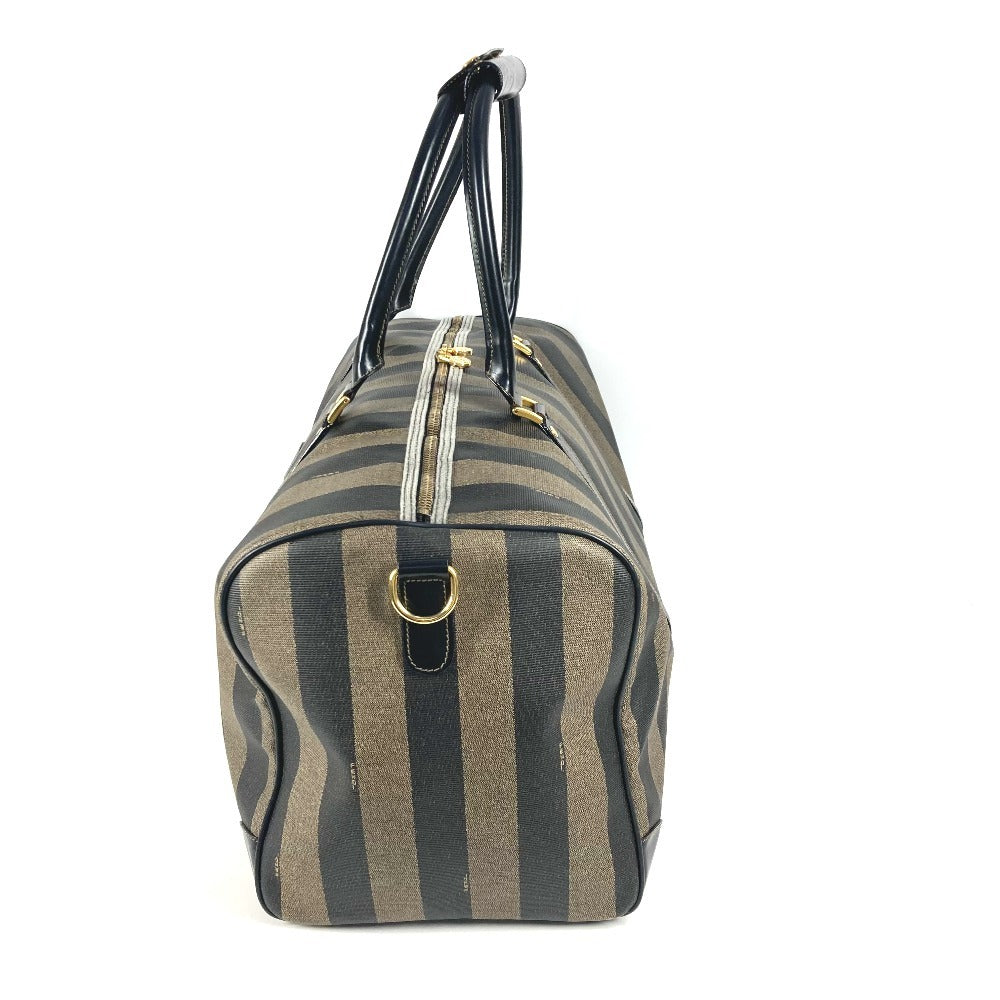 FENDI Boston Duffel bag PVC / Leather khaki 2WAY Bag Shoulder Bag Vintage Pecan
