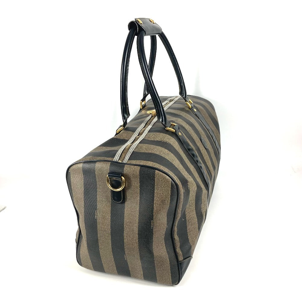 FENDI Boston Duffel bag PVC / Leather khaki 2WAY Bag Shoulder Bag Vintage Pecan