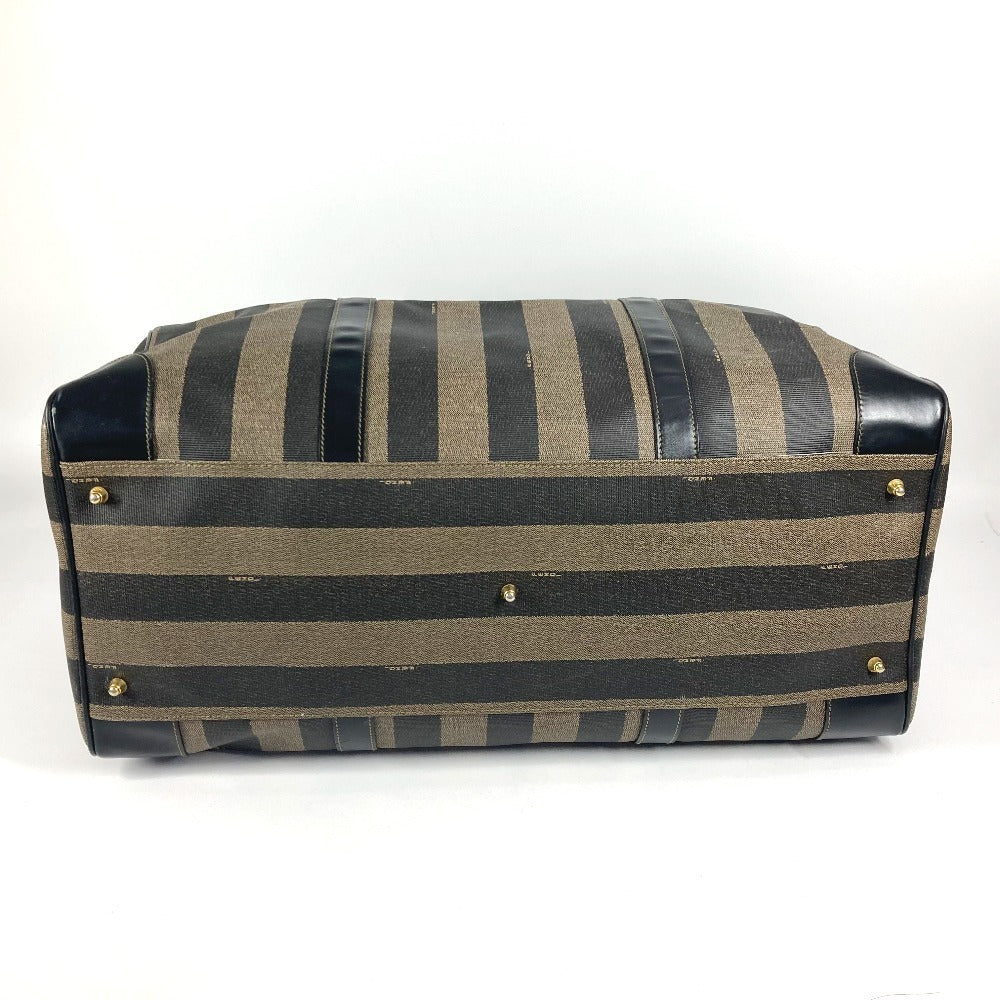 FENDI Boston Duffel bag PVC / Leather khaki 2WAY Bag Shoulder Bag Vintage Pecan