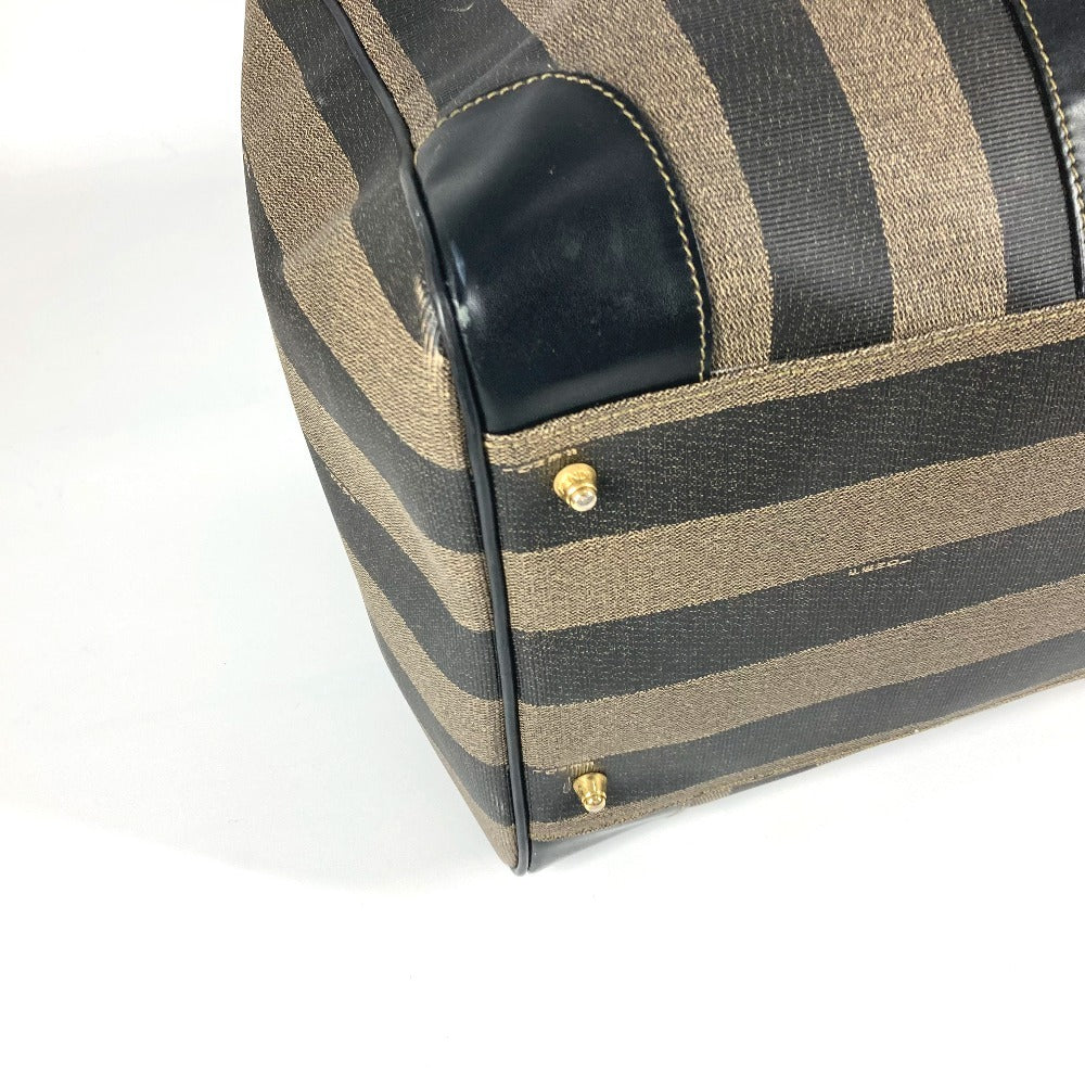 FENDI Boston Duffel bag PVC / Leather khaki 2WAY Bag Shoulder Bag Vintage Pecan