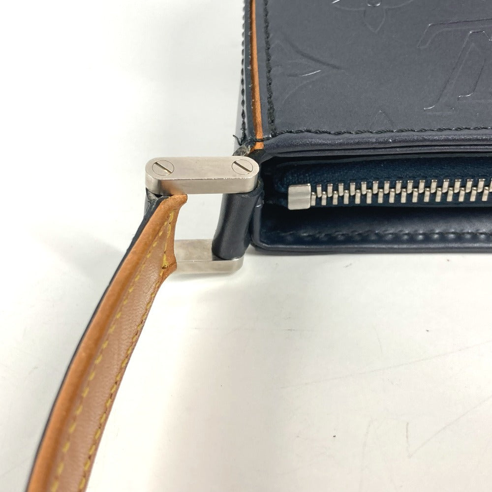 LOUIS VUITTON Shoulder Bag M55145 Monogram mat leather Navy Monogram mat Fowler Women Used Authentic