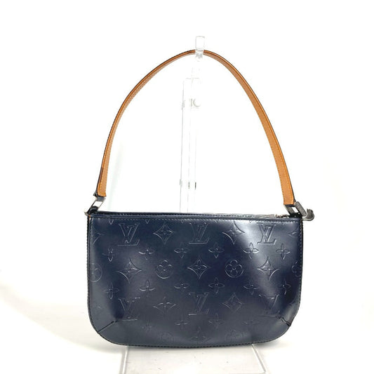 LOUIS VUITTON Shoulder Bag M55145 Monogram mat leather Navy Monogram mat Fowler Women Used Authentic