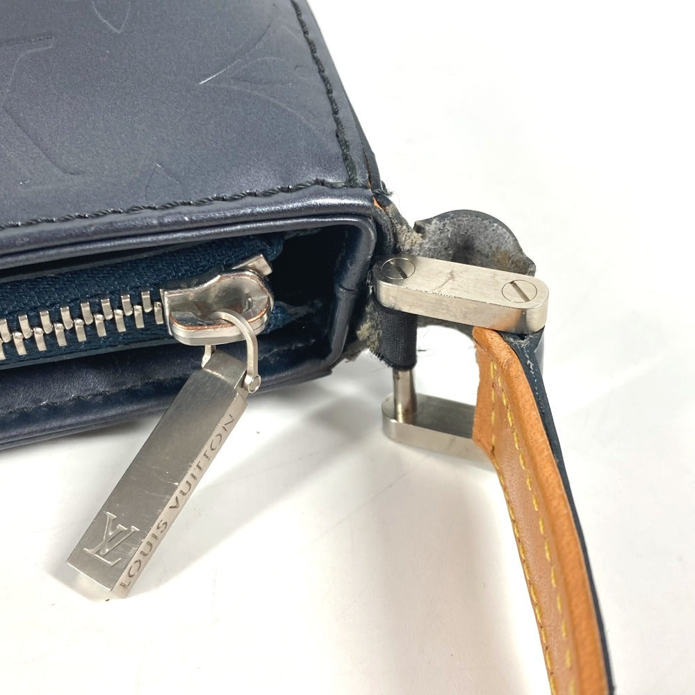 LOUIS VUITTON Shoulder Bag M55145 Monogram mat leather Navy Monogram mat Fowler Women Used Authentic