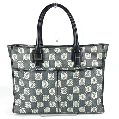 LOEWE Business bag Leather / canvas Gray type Anagram logo
