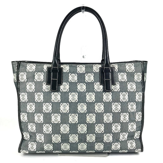 LOEWE Business bag Leather / canvas Gray type Anagram logo
