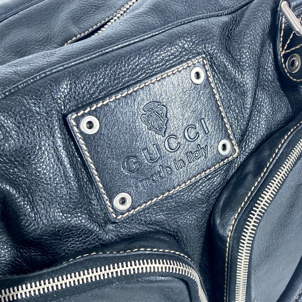 GUCCI Boston Duffel bag 201847 leather black hysteria logo unisex(Unisex) Used Authentic