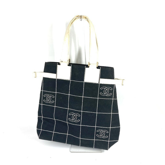 CHANEL Shoulder Bag canvas black CC COCO Mark Women Used Authentic